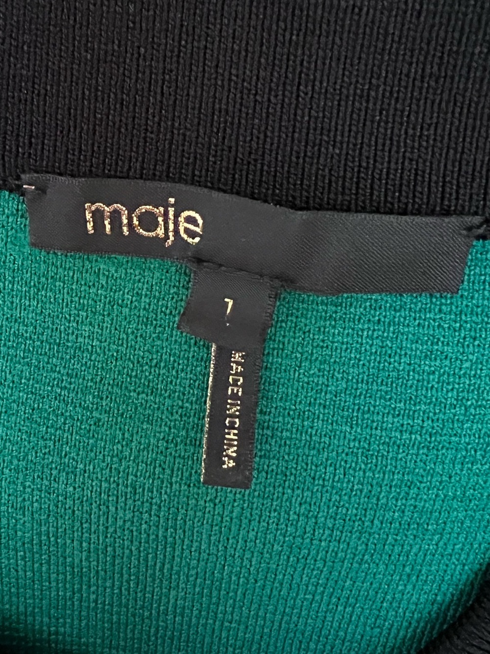 MAJE Mireille Military Cardigan Sweater Knit Jacket Green Black Gold 1 S Small - Picture 4 of 12